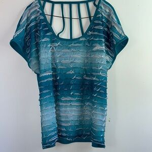 Scoop Neck Ruffle T-Shirt